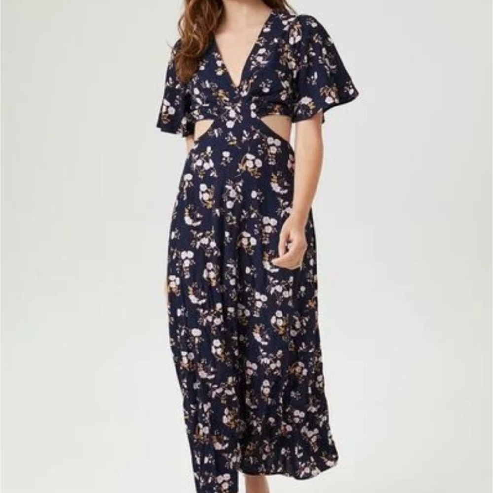 Forever 21 Floral Maxi Dress - Navy and White